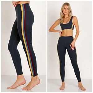 Spiritual Gangster Side Stripe Leggings Navy Blue